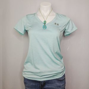 Under Armour Teal Loose Fit V Neck T Shirt Sz XS